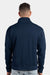 Next Level 9643 Mens Fleece 1/4 Zip Sweatshirt Midnight Navy Blue Model Back