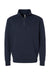 Next Level 9643 Mens Fleece 1/4 Zip Sweatshirt Midnight Navy Blue Flat Front