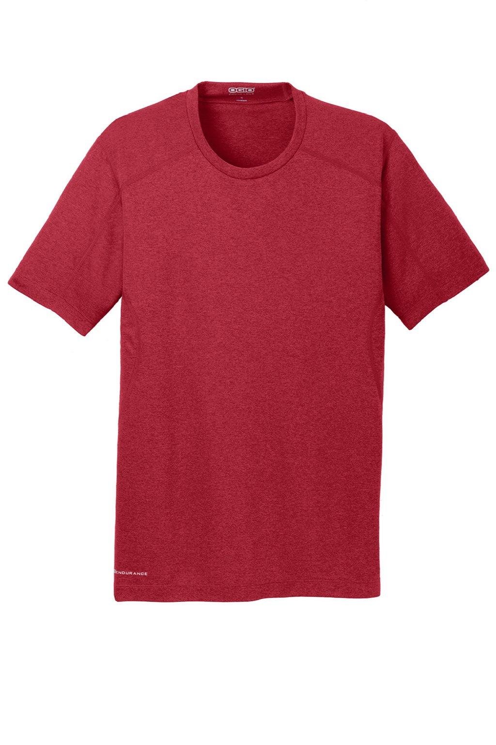 Ogio OE320 Mens Endurance Pulse Jersey Moisture Wicking Short Sleeve Crewneck T-Shirt Ripped Red Flat Front