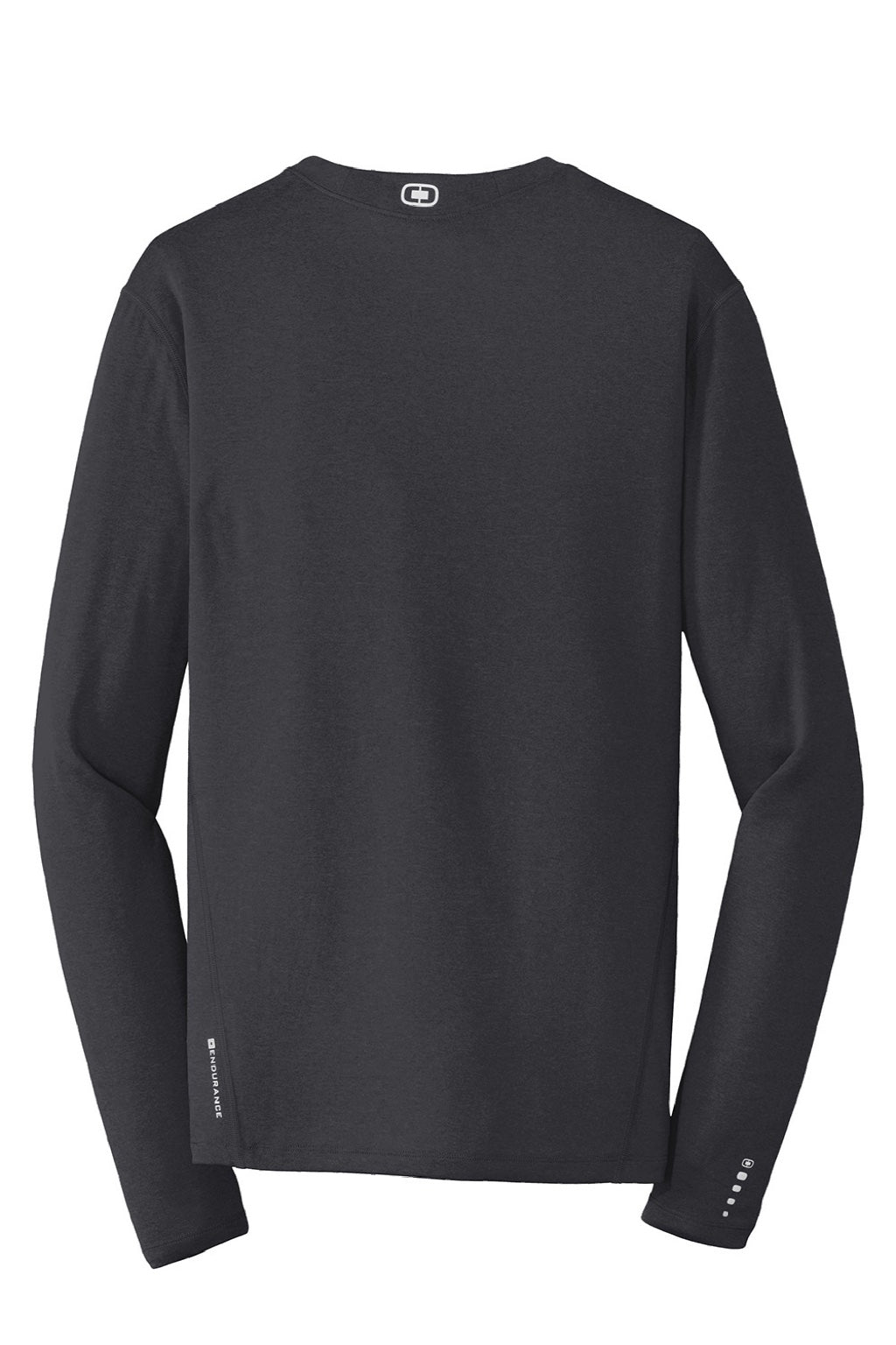 Ogio OE321 Mens Endurance Pulse Jersey Moisture Wicking Long Sleeve Crewneck T-Shirt Blacktop Flat Back