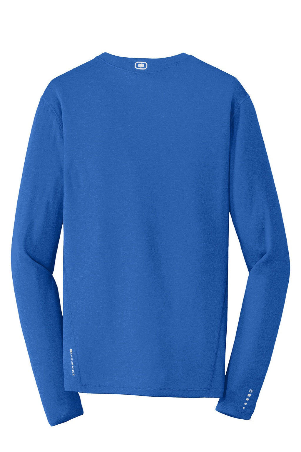 Ogio OE321 Mens Endurance Pulse Jersey Moisture Wicking Long Sleeve Crewneck T-Shirt Electric Blue Flat Back