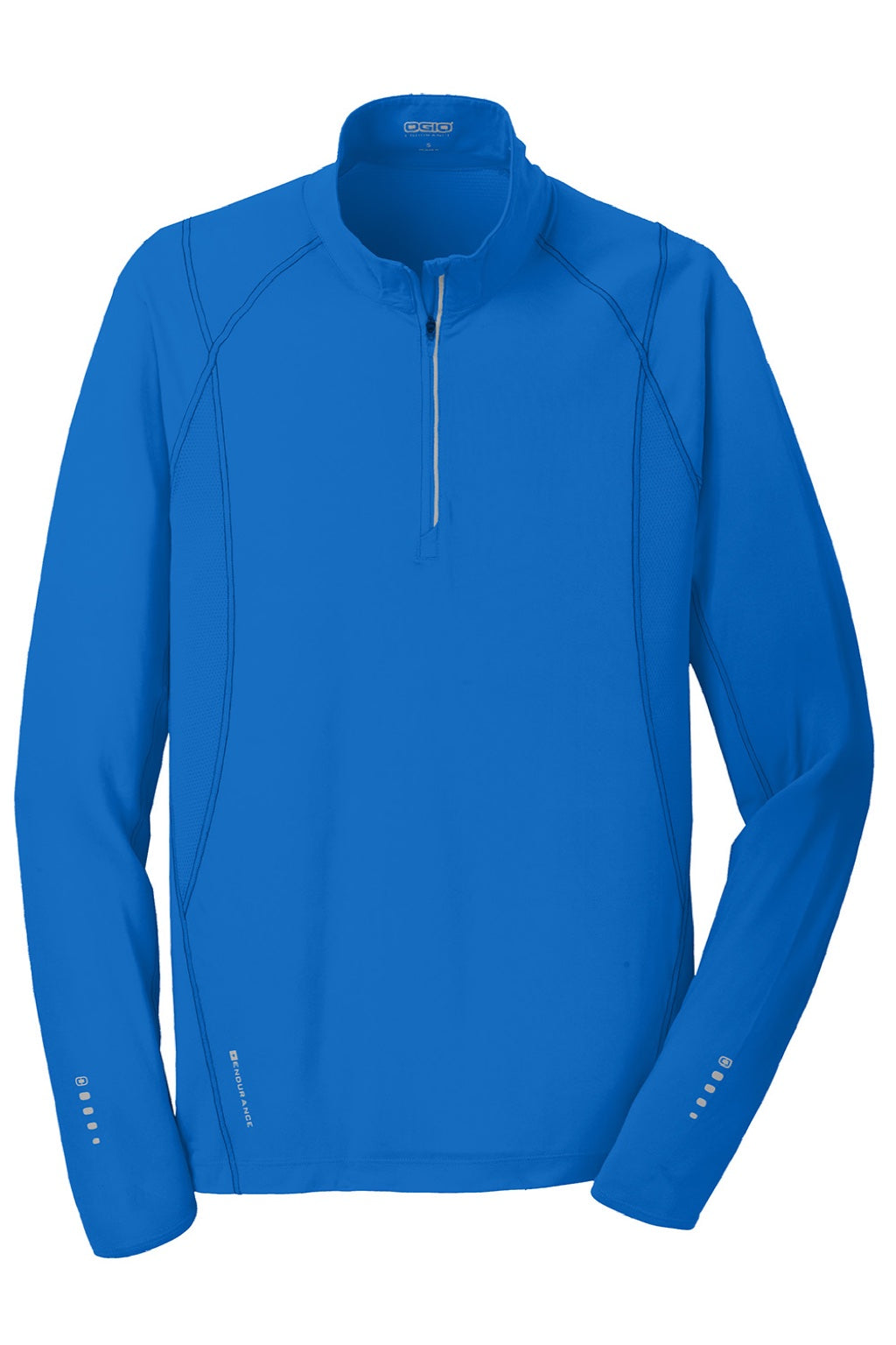 Ogio OE335 Mens Endurance Nexus Moisture Wicking 1/4 Zip Sweatshirt Electric Blue Flat Front