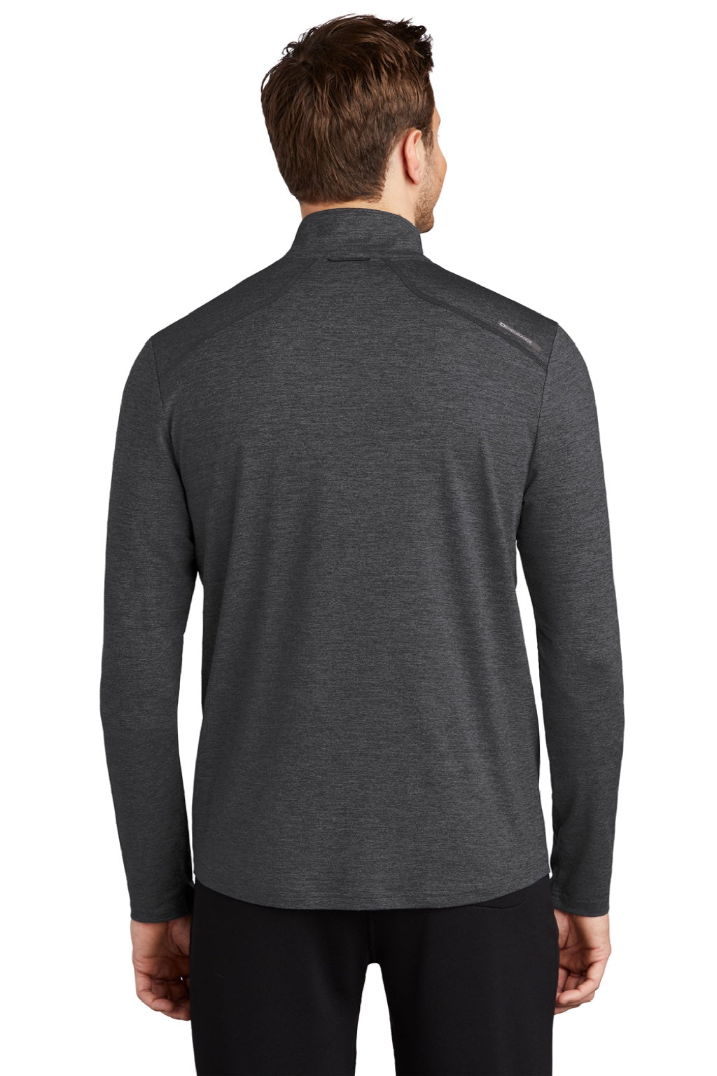 Ogio OE341 Mens Endurance Force Moisture Wicking 1/4 Zip Sweatshirt Heather Blacktop Model Back