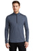 Ogio OE341 Mens Endurance Force Moisture Wicking 1/4 Zip Sweatshirt Heather Indigo Blue Model Front
