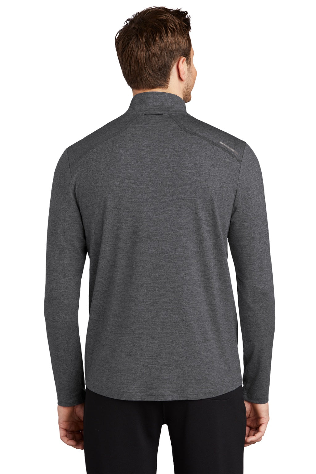 Ogio OE341 Mens Endurance Force Moisture Wicking 1/4 Zip Sweatshirt Heather Gear Grey Model Back
