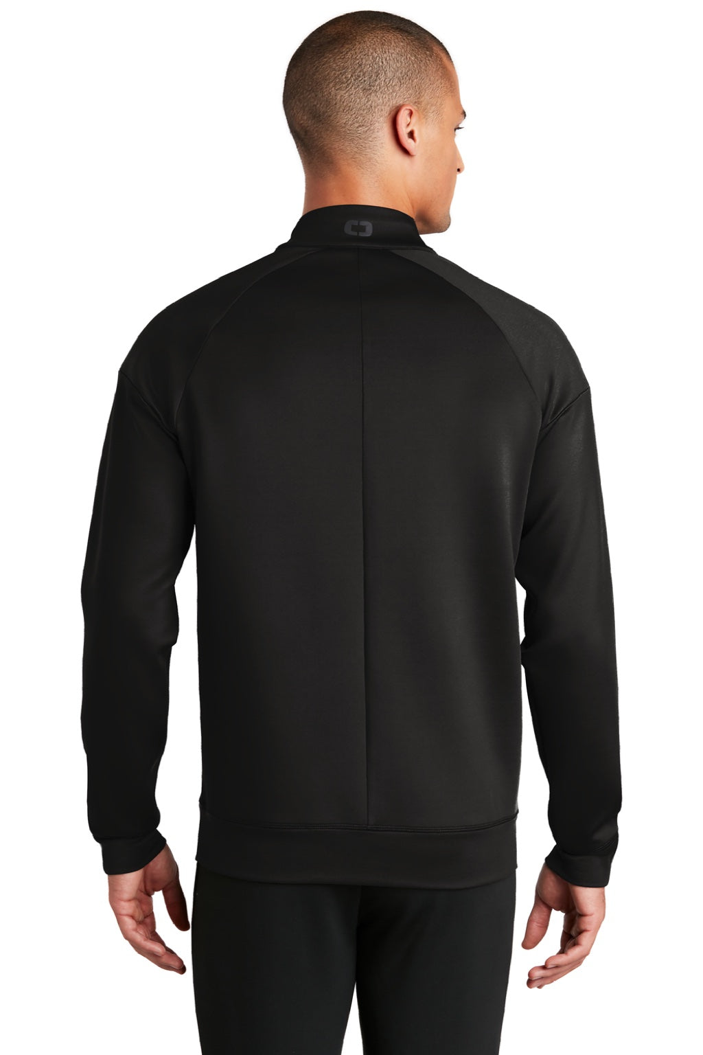Ogio OE703 Mens Endurance Modern Performance Moisture Wicking Full Zip Jacket Blacktop Model Back