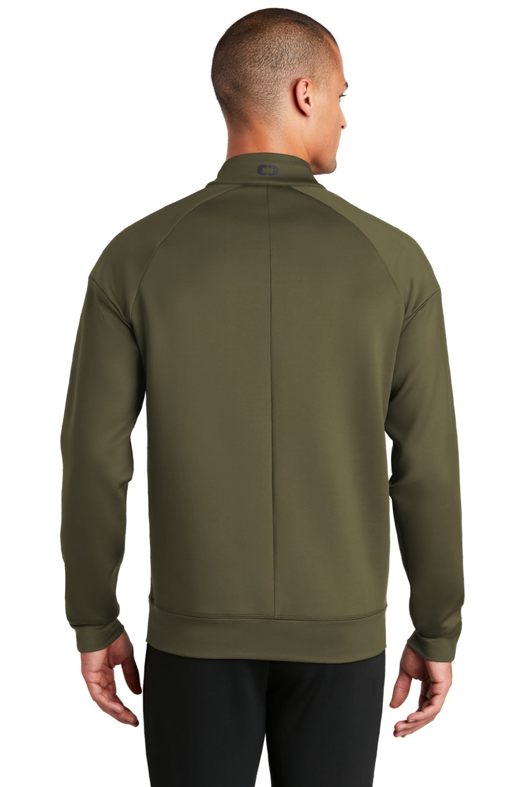 Ogio OE703 Mens Endurance Modern Performance Moisture Wicking Full Zip Jacket Deep Olive Green Model Back