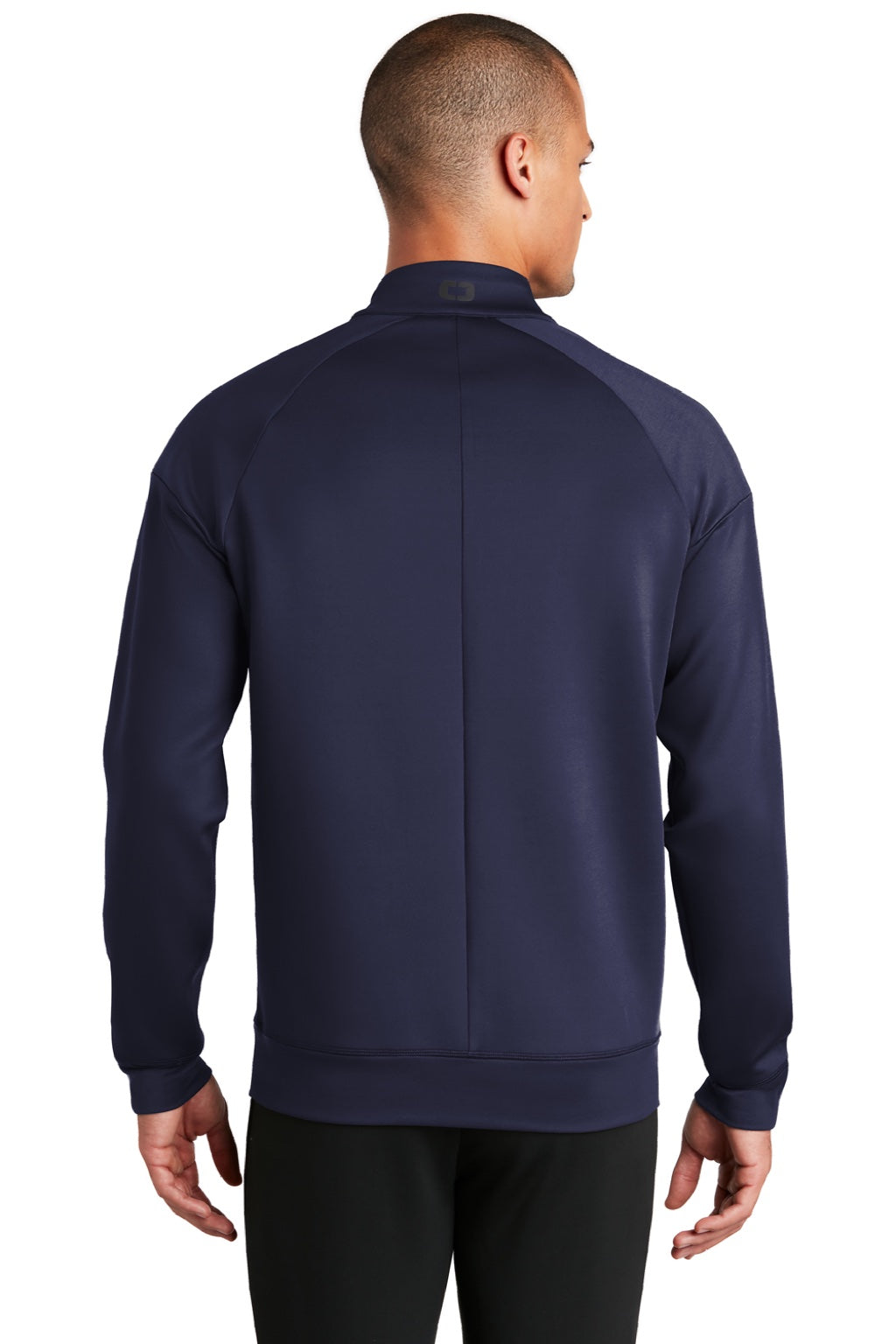 Ogio OE703 Mens Endurance Modern Performance Moisture Wicking Full Zip Jacket Navy Blue Model Back