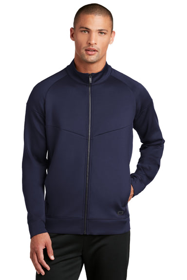Ogio OE703 Mens Endurance Modern Performance Moisture Wicking Full Zip Jacket Navy Blue Model Front