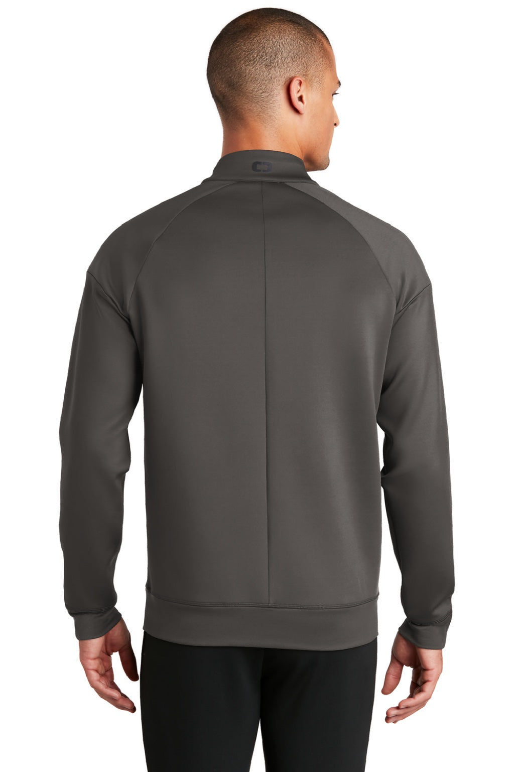 Ogio OE703 Mens Endurance Modern Performance Moisture Wicking Full Zip Jacket Tarmac Grey Model Back