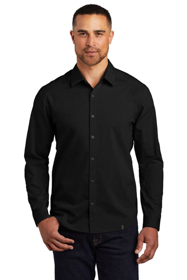 Ogio OG1002 Mens Commuter Long Sleeve Button Down Shirt Blacktop Model Front