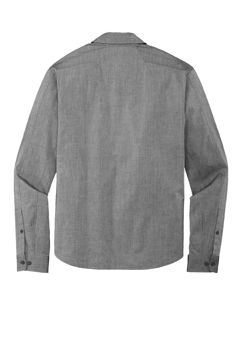 Ogio OG1002 Mens Commuter Long Sleeve Button Down Shirt Heather Gear Grey Flat Back