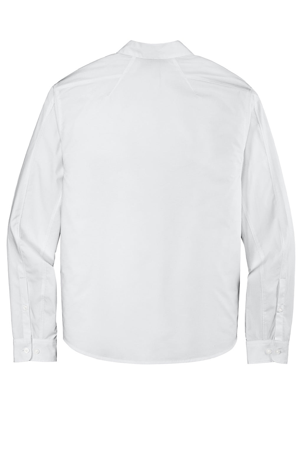 Ogio OG1002 Mens Commuter Long Sleeve Button Down Shirt White Flat Back