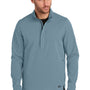Ogio Mens Aspect Moisture Wicking 1/4 Zip Sweatshirt w/ Pouch Pocket - Mist Blue