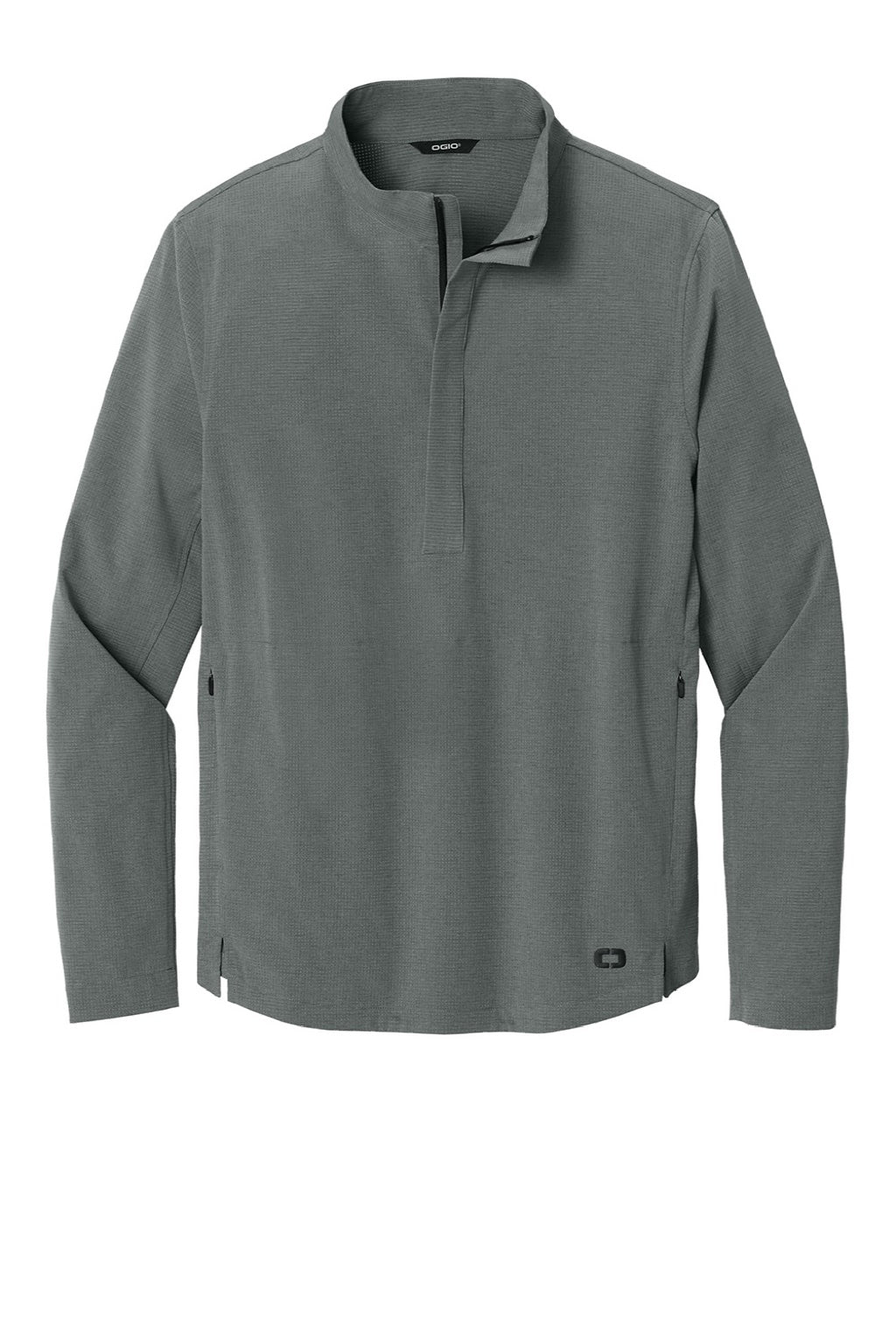 Ogio OG1003 Mens Aspect Moisture Wicking 1/4 Zip Sweatshirt w/ Pouch Pocket Rogue Grey Flat Front