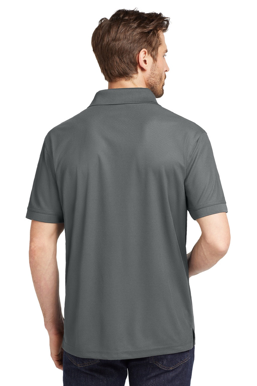 Ogio OG101 Mens Caliber 2.0 Moisture Wicking Short Sleeve Polo Shirt Rogue Grey Model Back