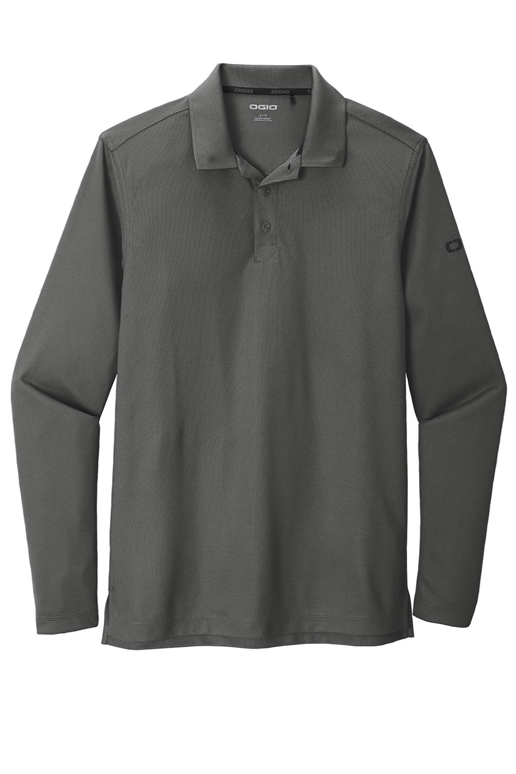 Ogio OG105 Mens Caliber 2.0 Moisture Wicking Long Sleeve Polo Shirt Diesel Grey Flat Front