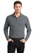 Ogio OG105 Mens Caliber 2.0 Moisture Wicking Long Sleeve Polo Shirt Diesel Grey Model Front