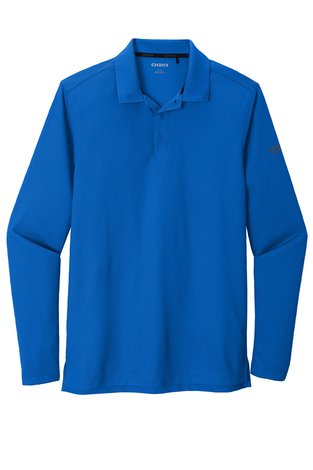 Ogio OG105 Mens Caliber 2.0 Moisture Wicking Long Sleeve Polo Shirt Electric Blue Flat Front
