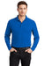 Ogio OG105 Mens Caliber 2.0 Moisture Wicking Long Sleeve Polo Shirt Electric Blue Model Front