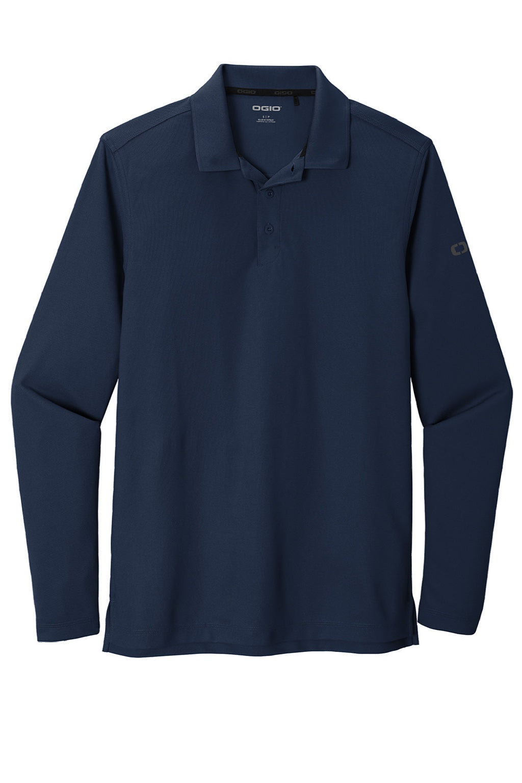 Ogio OG105 Mens Caliber 2.0 Moisture Wicking Long Sleeve Polo Shirt Navy Blue Flat Front