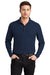 Ogio OG105 Mens Caliber 2.0 Moisture Wicking Long Sleeve Polo Shirt Navy Blue Model Front