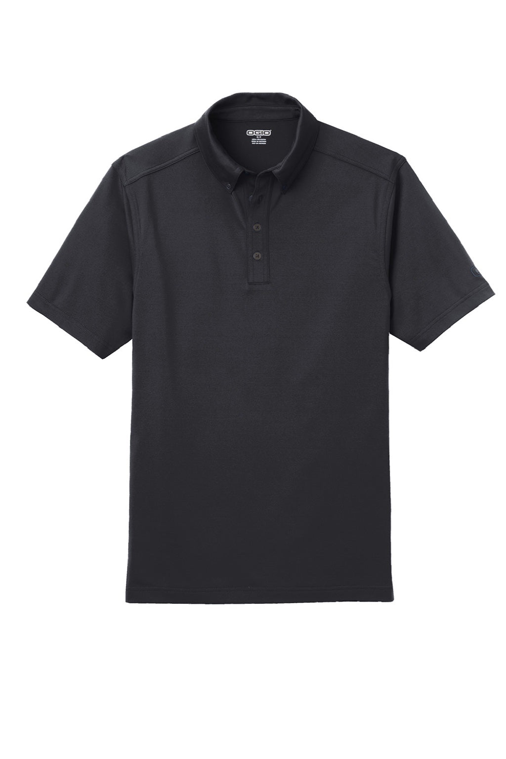 Ogio OG122 Mens Gauge Moisture Wicking Short Sleeve Polo Shirt Blacktop Flat Front