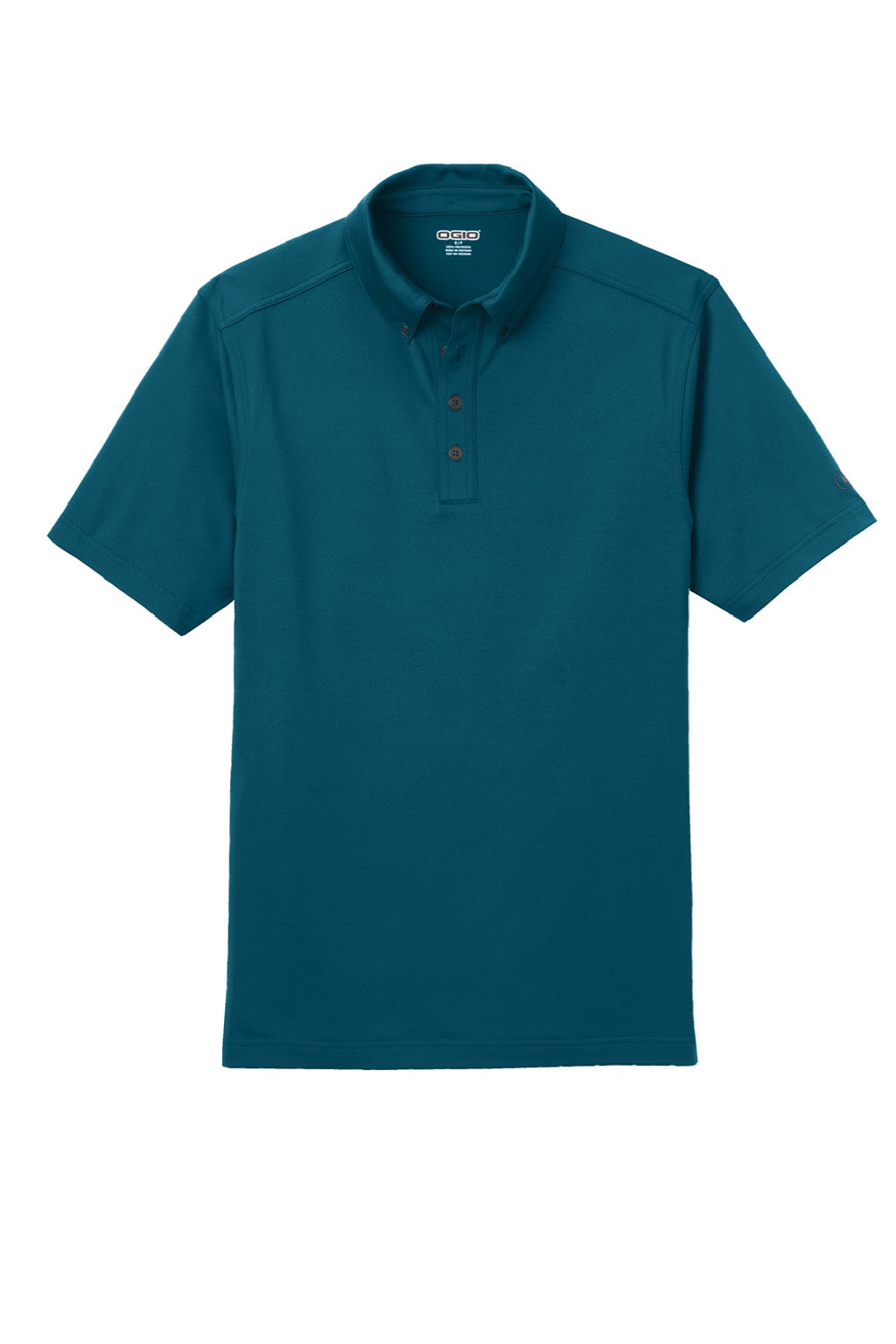 Ogio OG122 Mens Gauge Moisture Wicking Short Sleeve Polo Shirt Throttle Teal Blue Flat Front