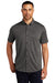 Ogio OG141 Mens Gravitate Moisture Wicking Short Sleeve Button Down Shirt Heather Dark Grey Model Front