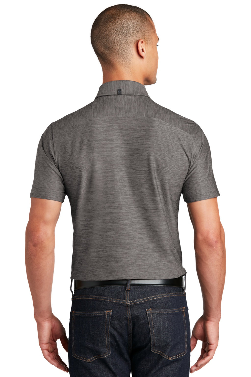 Ogio OG143 Mens Slate Moisture Wicking Short Sleeve Polo Shirt Gear Grey Model Back