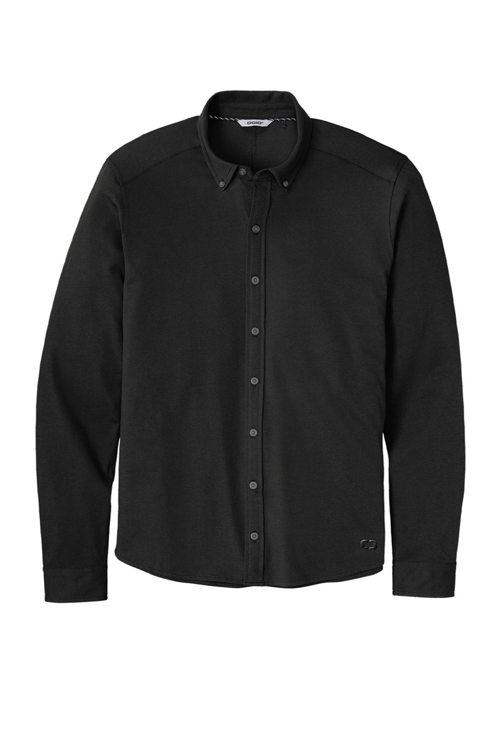 Ogio OG145 Mens Code Stretch Moisture Wicking Long Sleeve Button Down Shirt Blacktop Flat Front