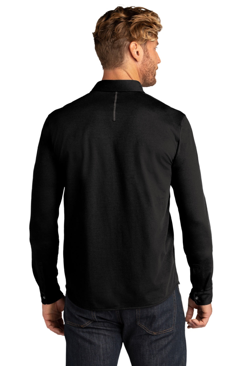 Ogio OG145 Mens Code Stretch Moisture Wicking Long Sleeve Button Down Shirt Blacktop Model Back