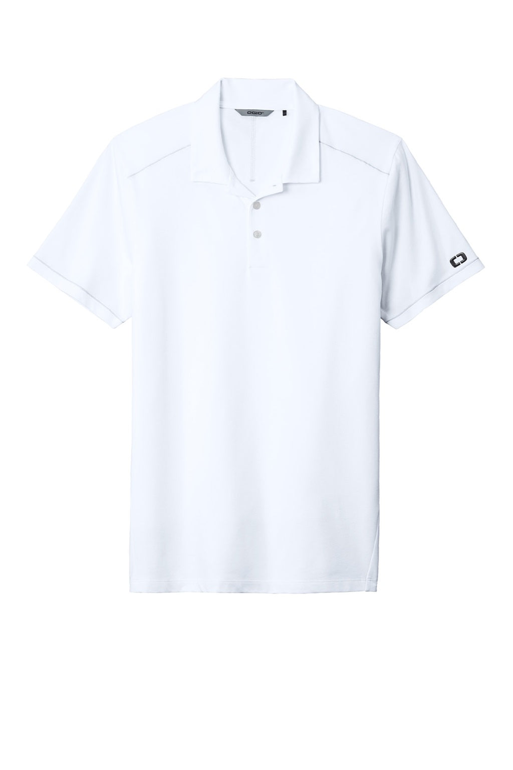 Ogio OG146 Mens Code Stretch Moisture Wicking Short Sleeve Polo Shirt Bright White Flat Front