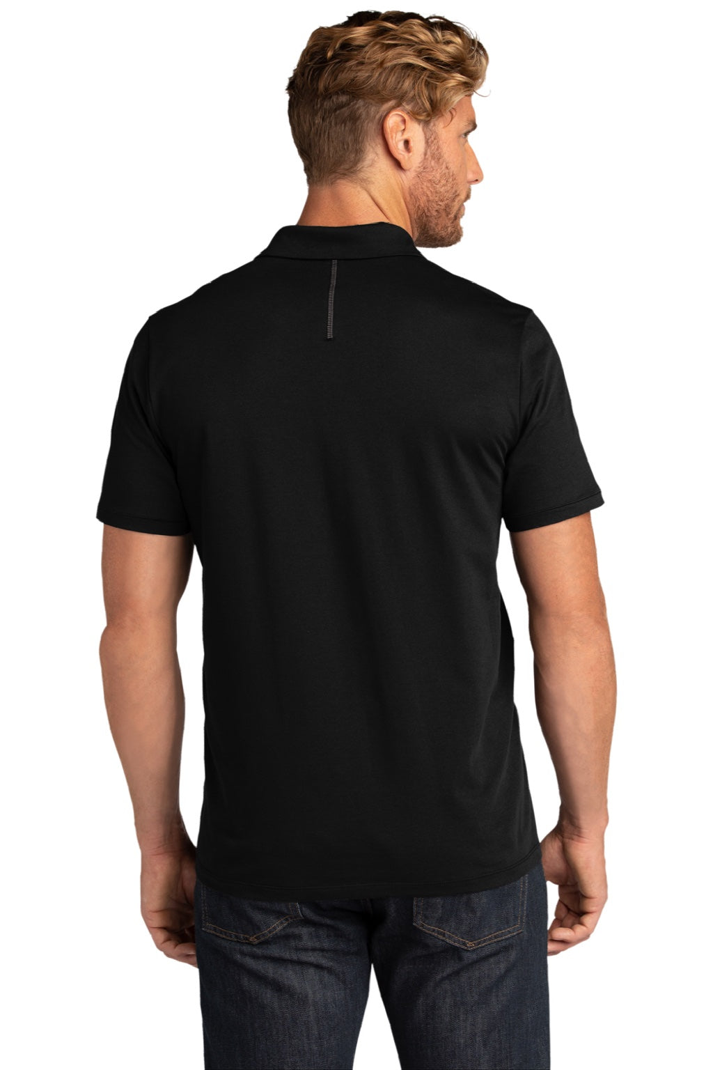 Ogio OG146 Mens Code Stretch Moisture Wicking Short Sleeve Polo Shirt Blacktop Model Back