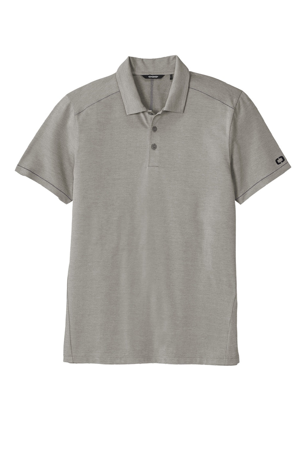 Ogio OG146 Mens Code Stretch Moisture Wicking Short Sleeve Polo Shirt Heather Tarmac Grey Flat Front