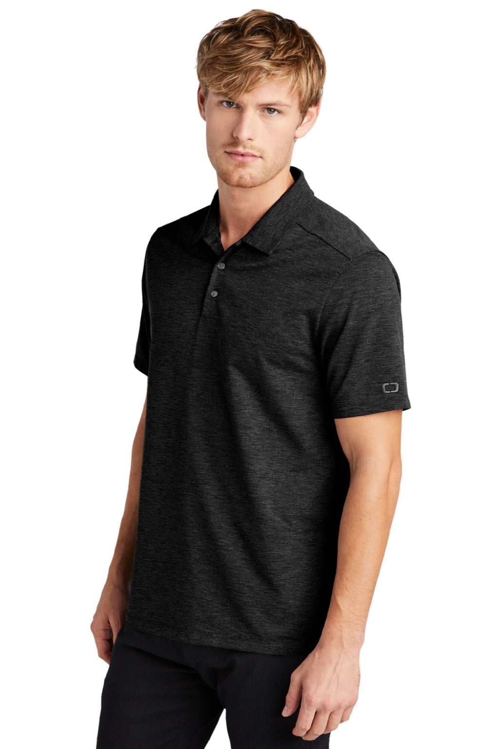 Ogio OG147 Mens Evolution Moisture Wicking Short Sleeve Polo Shirt Blacktop Model 3q