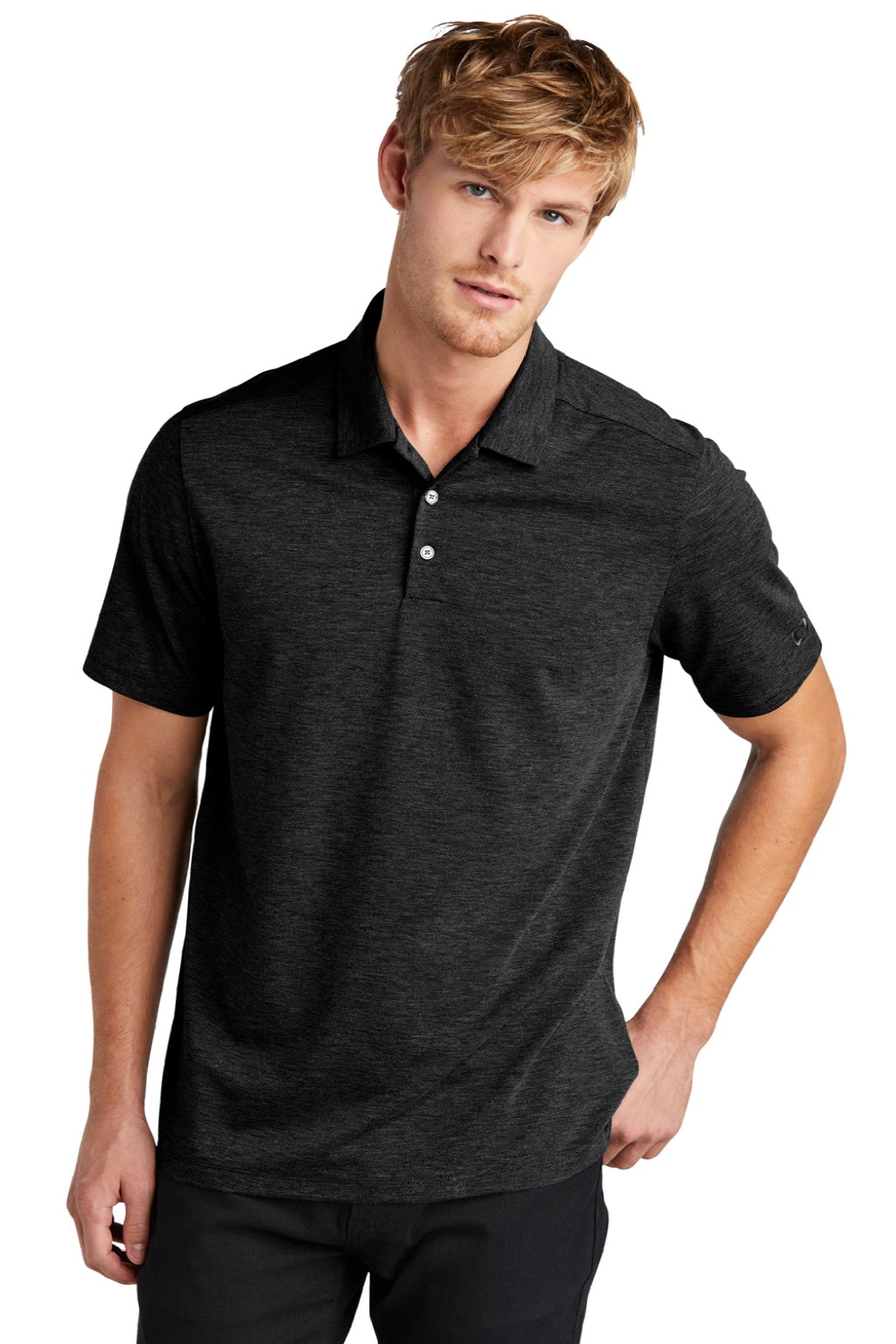 Ogio OG147 Mens Evolution Moisture Wicking Short Sleeve Polo Shirt Blacktop Model Front