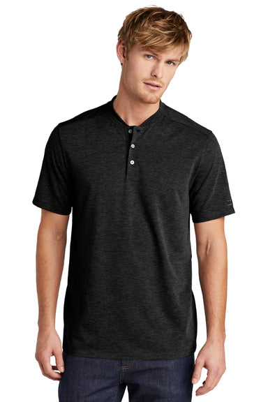 Ogio OG148 Mens Evolution Moisture Wicking Short Sleeve Henley T-Shirt Blacktop Model Front