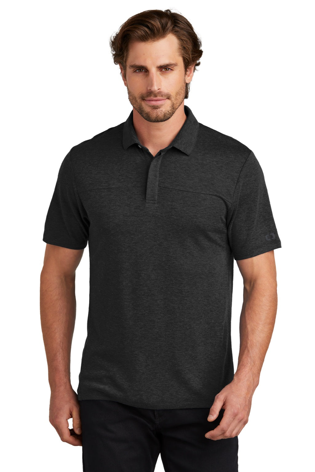 Ogio OG150 Mens Command Short Sleeve Polo Shirt Blacktop Model Front