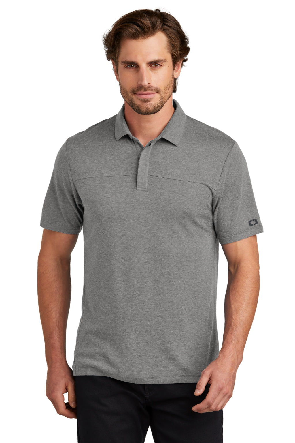 Ogio OG150 Mens Command Short Sleeve Polo Shirt Gear Grey Model Front
