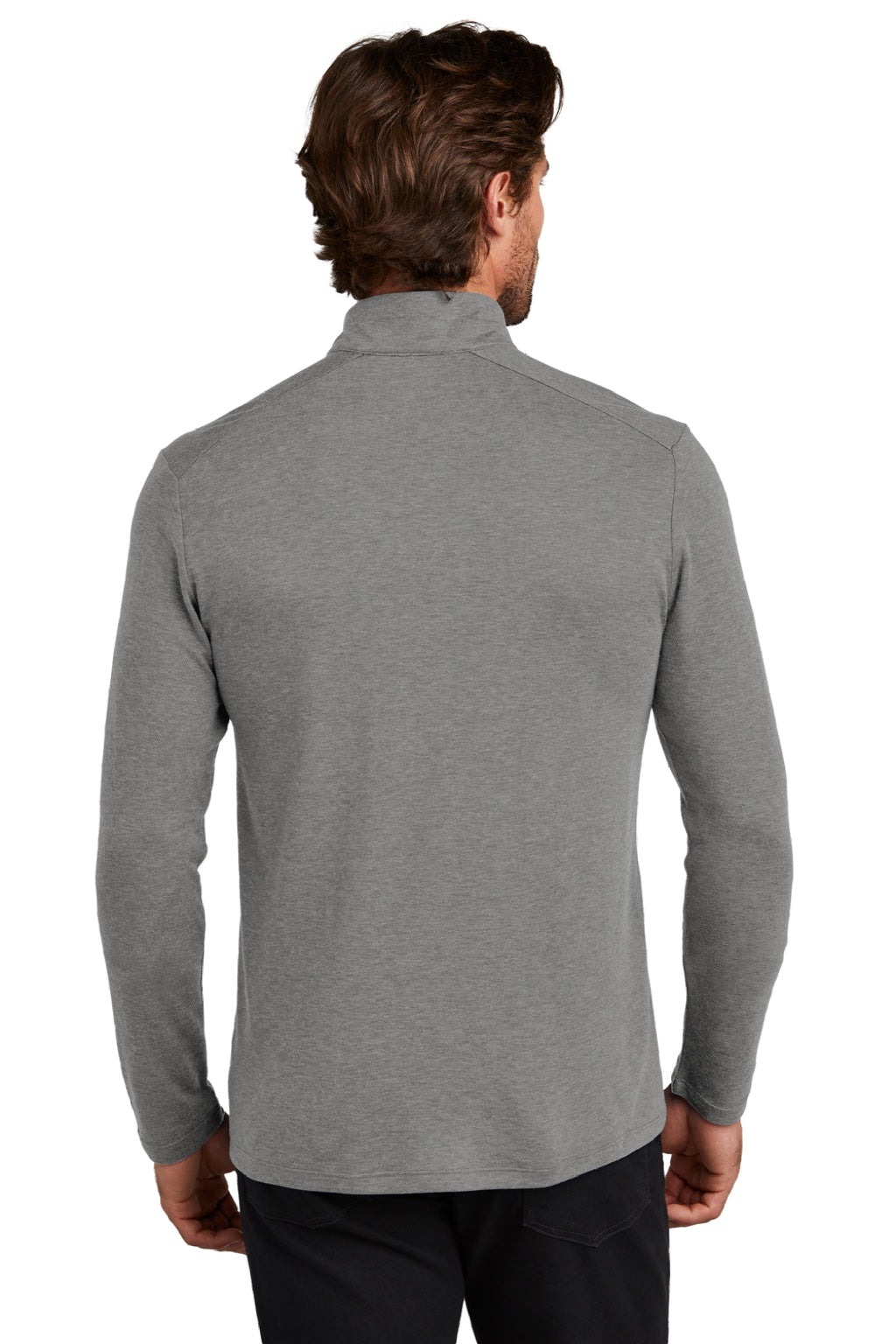Ogio OG151 Mens Command 1/4 Snap Long Sleeve Sweater Gear Grey Model Back