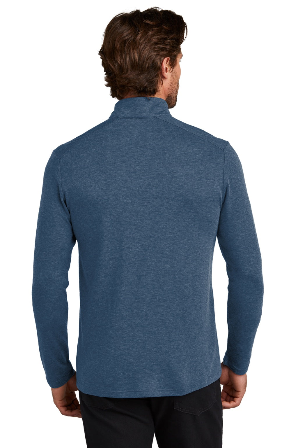 Ogio OG151 Mens Command 1/4 Snap Long Sleeve Sweater Spar Blue Model Back