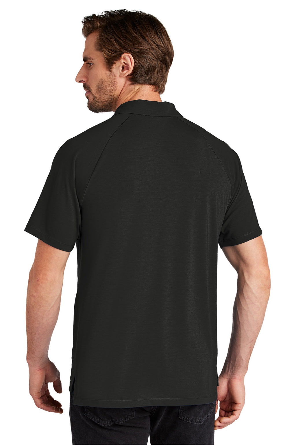 Ogio OG152 Mens Motion Moisture Wicking Short Sleeve Polo Shirt Blacktop Model Back