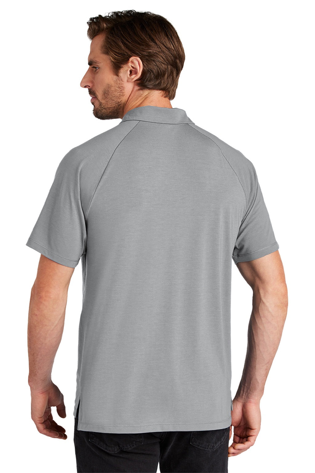 Ogio OG152 Mens Motion Moisture Wicking Short Sleeve Polo Shirt Greystone Model Back