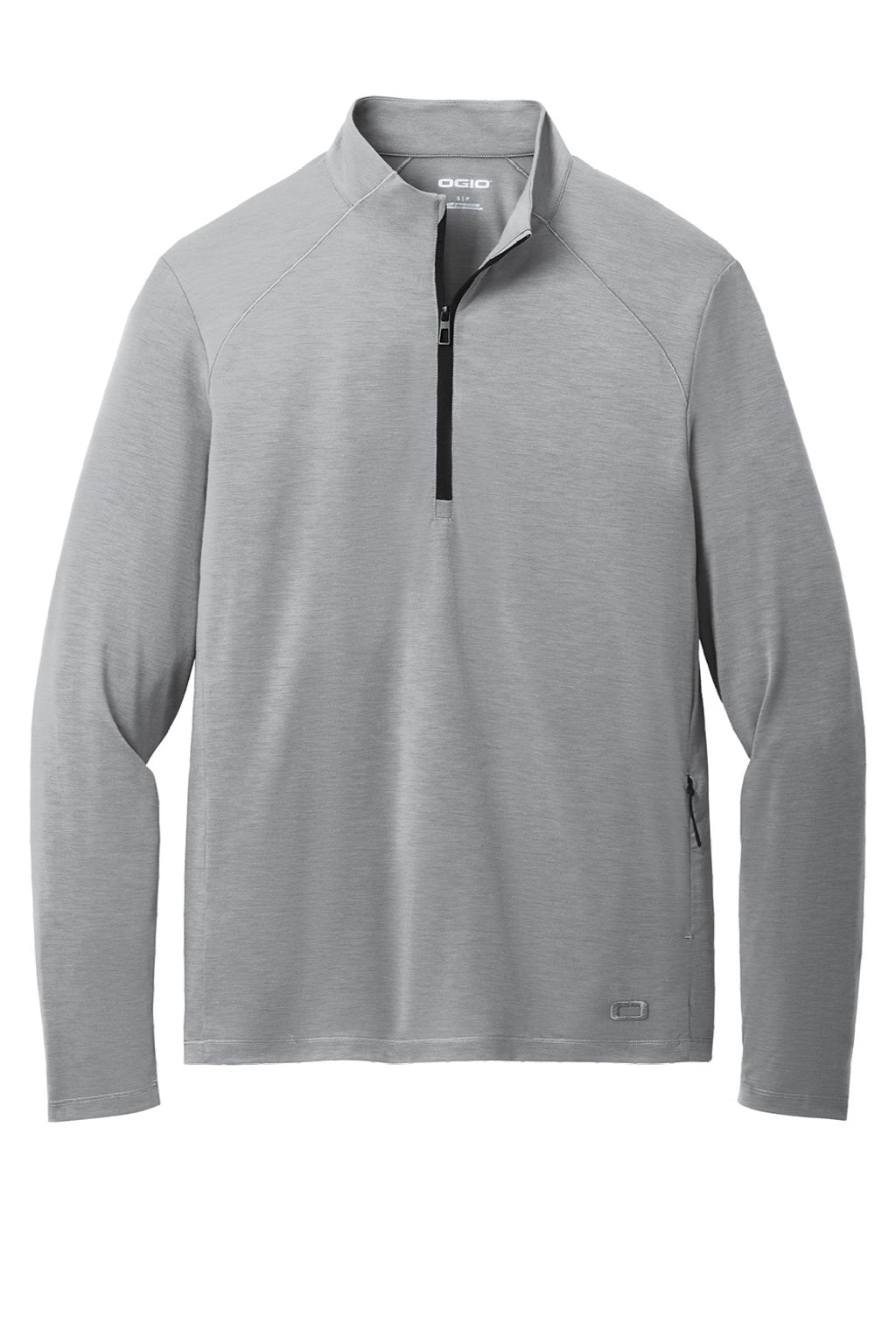 Ogio OG153 Mens Motion Moisture Wicking 1/4 Zip Sweatshirt w/ Pocket Greystone Flat Front