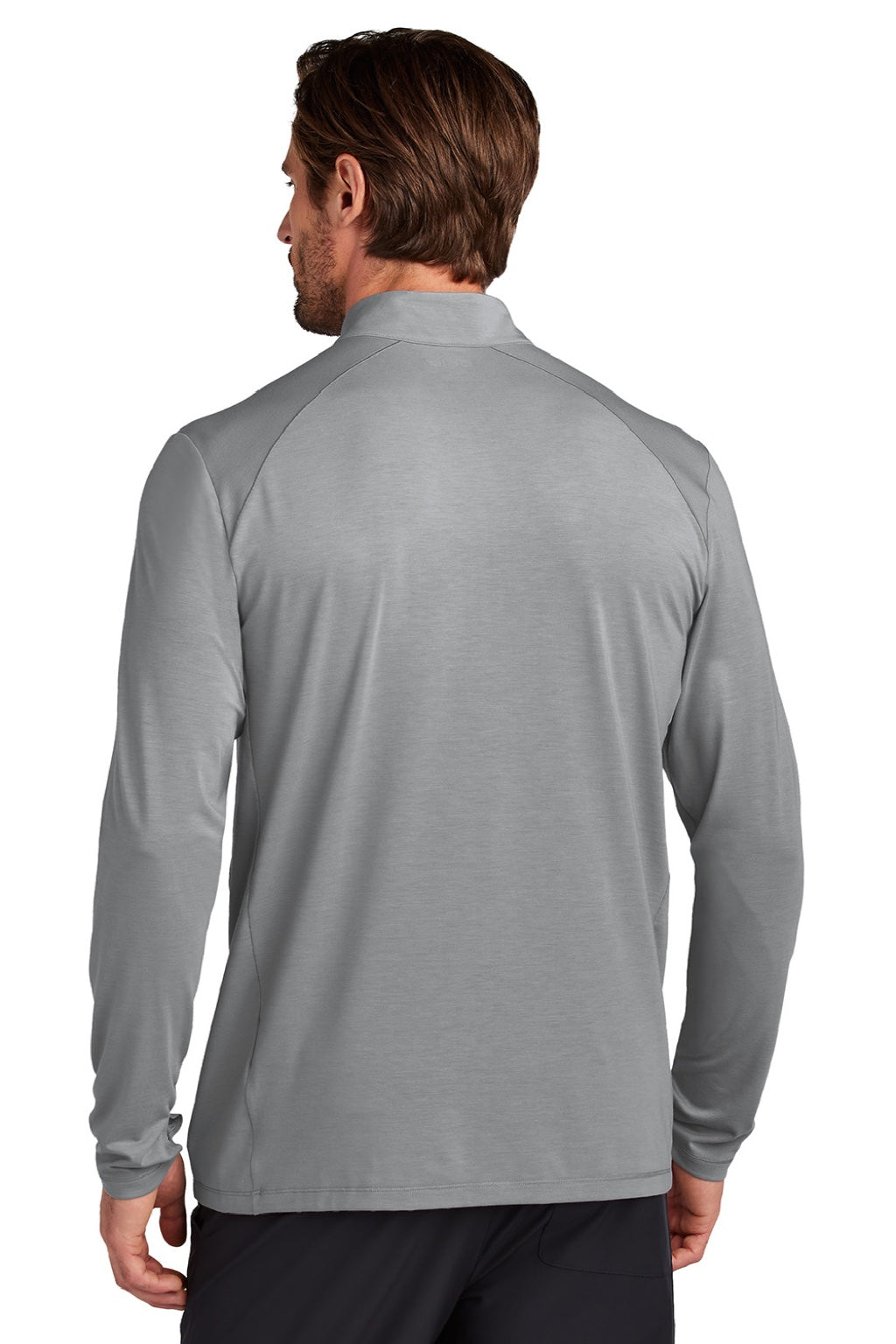 Ogio OG153 Mens Motion Moisture Wicking 1/4 Zip Sweatshirt w/ Pocket Greystone Model Back