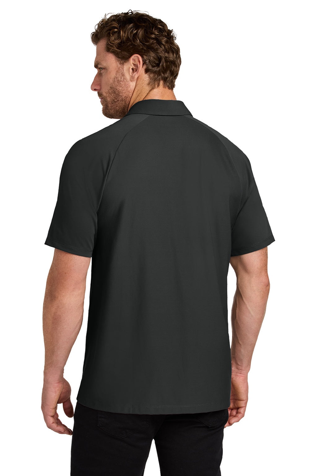 Ogio OG154 Mens Envision Moisture Wicking Short Sleeve Polo Shirt Blacktop Model Back