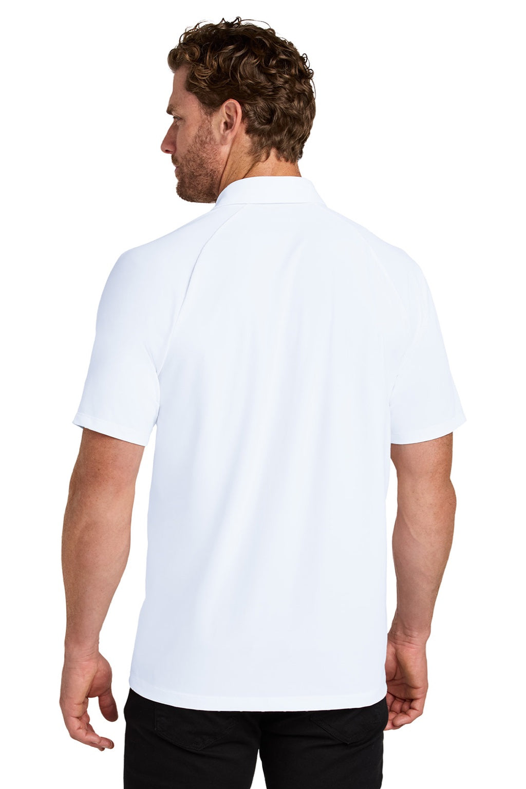 Ogio OG154 Mens Envision Moisture Wicking Short Sleeve Polo Shirt White Model Back