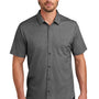 Ogio Mens Extend Short Sleeve Button Down Shirt w/ Pocket - Heather Blacktop