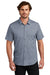 Ogio OG160 Mens Extend Short Sleeve Button Down Shirt w/ Pocket Heather Deep Blue Model Front